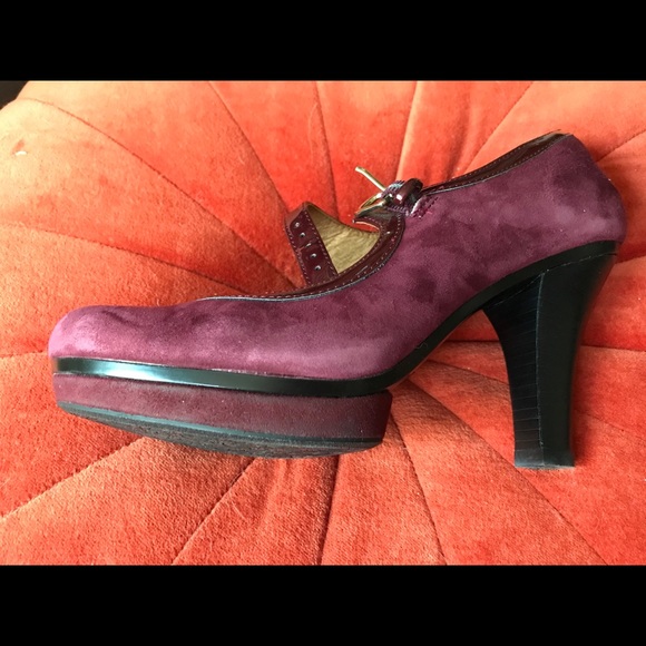 Sofft suede bordeaux Madelia strappy platform heal - Picture 5 of 16